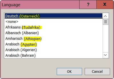 The so called &quot;Umlaute&quot; are missing:
<br />&quot;Osterreich&quot; should be &quot;Österreich&quot;
<br />&quot;Sudafrika&quot;should be &quot;Südafrika&quot;
<br />&quot;Athiopien&quot; should be &quot;Äthiopien&quot;
<br />&quot;Agypten&quot; should be &quot;Ägypten&quot;