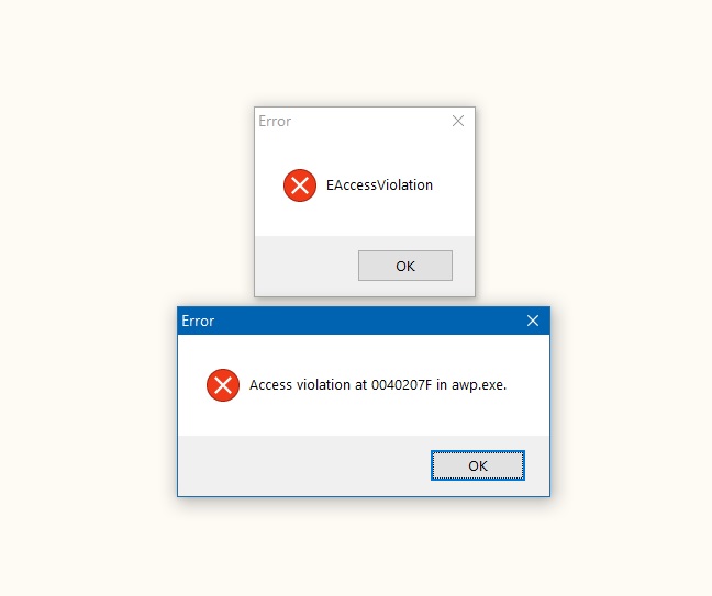 AccessViolationAfterInstallingRecentUpdate.jpg