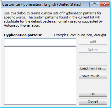 Customizing hyphenation