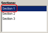 Sections panel