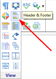 The 'Header and Footer' button