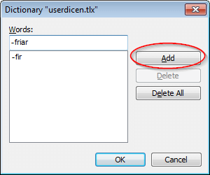 Edit dictionary