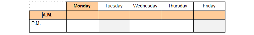 Formatted cells