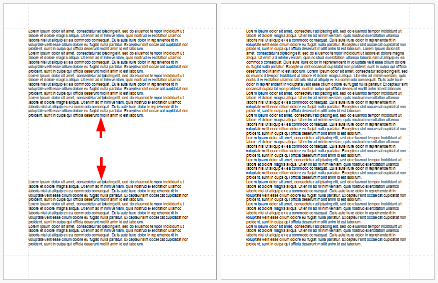 Spacing between text fragments