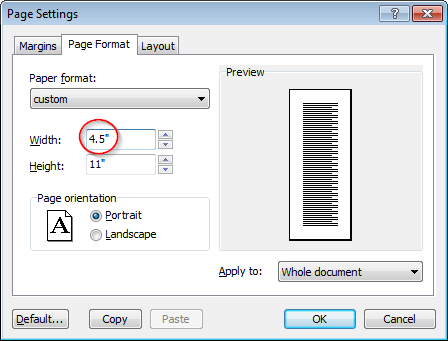 Page width