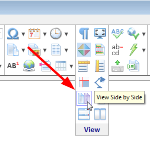 The 'View side by side' toolbar button