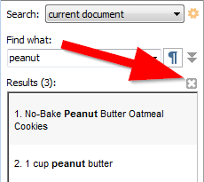 The 'Cancel search' button
