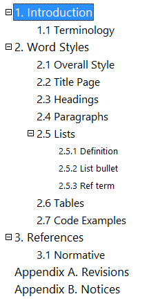 Larger font sizes of the Headings panel of the Control Board