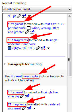 Fragment hyperlinks