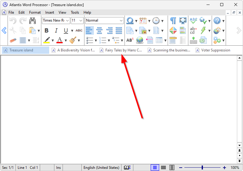 Top-aligned Document Bar