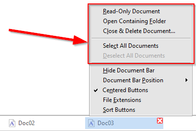 Document-related commands