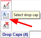 The 'Select drop cap' button