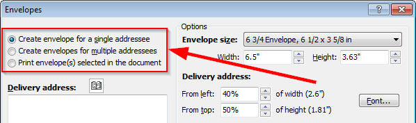 Single addressee or multiple addressees