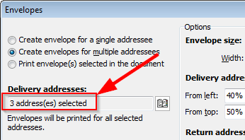 Selected addresses