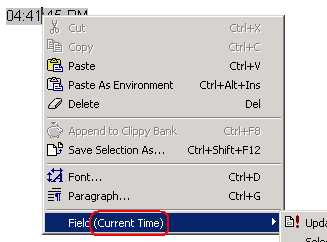 Field menu