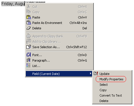 Modify field properties