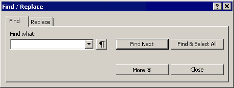 The 'Find / Replace' dialog