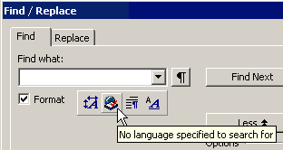Searching for formatting