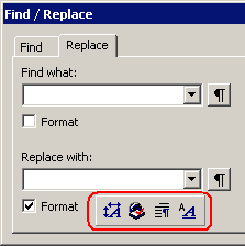 Searching for formatting