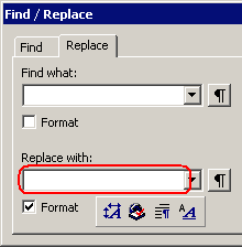 Searching for formatting