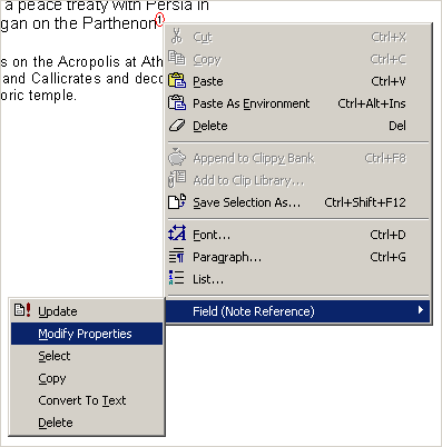Modify properties