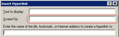 Hyperlink tooltip