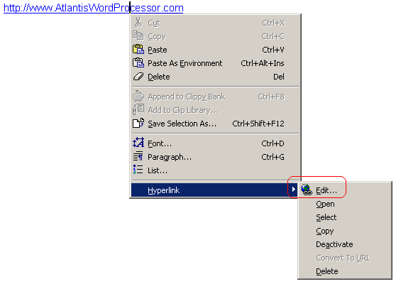 Edit hyperlink