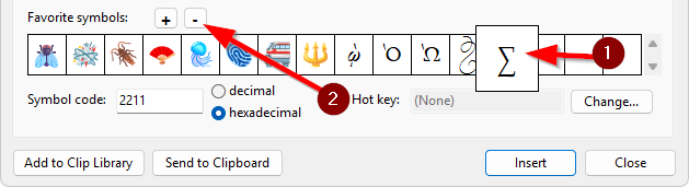 Delete Favorite symbol