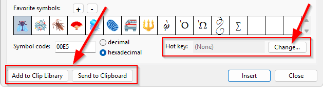 Actions on selected character