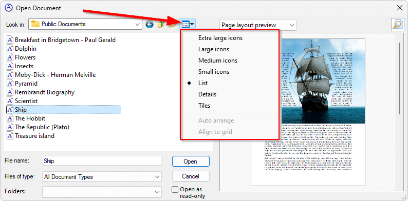 Customizing the left pane