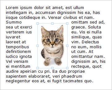 Floating picture with text wrapping