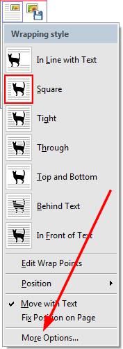 The 'More options' command