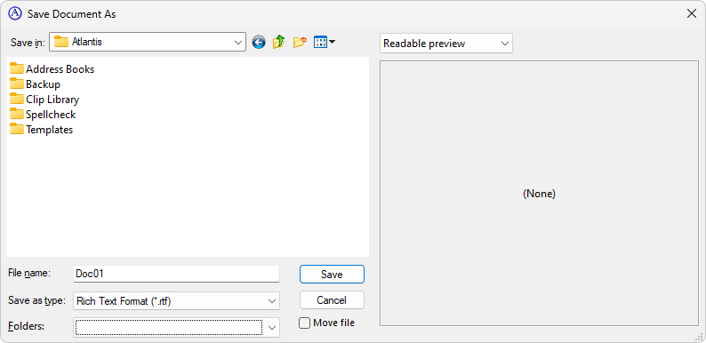 The 'Save Document As' dialog