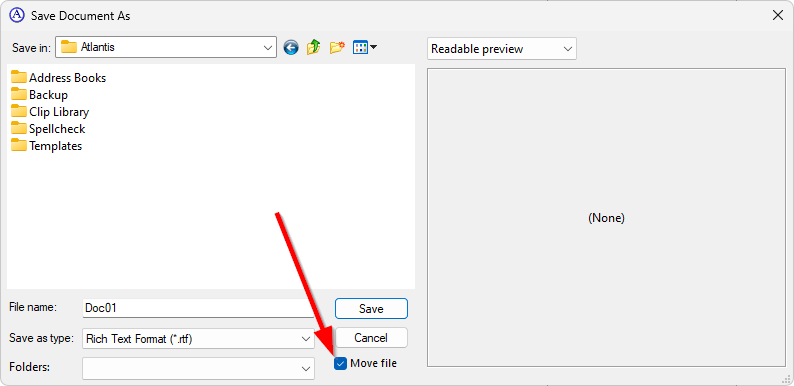 Moving document file