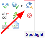 The Spotlight context toolbar