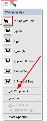 The 'Edit Wrap Points' command