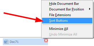 The 'Sort Buttons' command