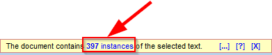 Instance count hyperlink