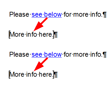 Two hyperlinks lead to different locations