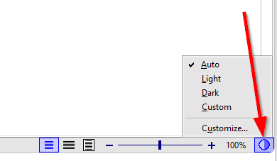 The 'Color mode' status bar section