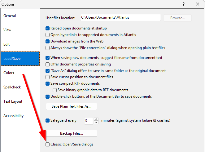 Classic Open/Save dialogs