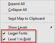 The right-click menu of the 'Headings' panel